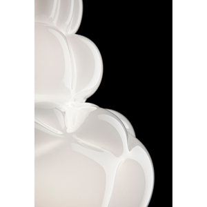 White Opaline Hanging Lamp | Barovier & Toso Vallonné Opale | Italianfurniture.com