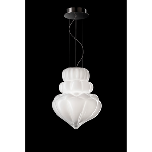 White Opaline Hanging Lamp | Barovier & Toso Vallonné Opale | Italianfurniture.com