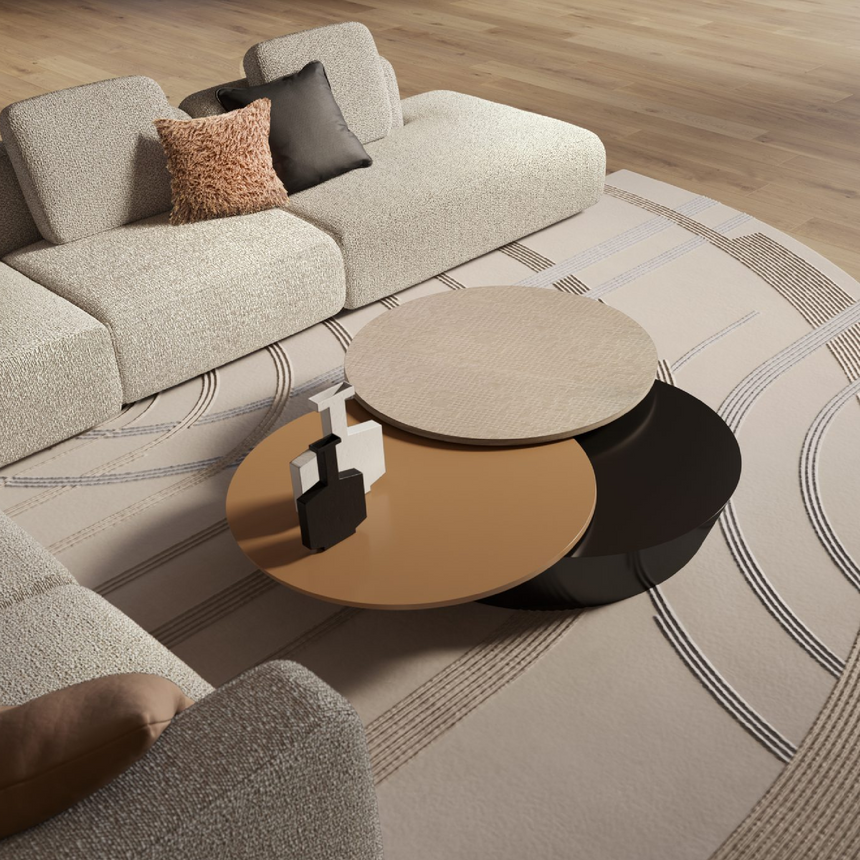 Triple Top Round Coffee Table | Bizzotto Italia Plinko | Italianfurniture.com