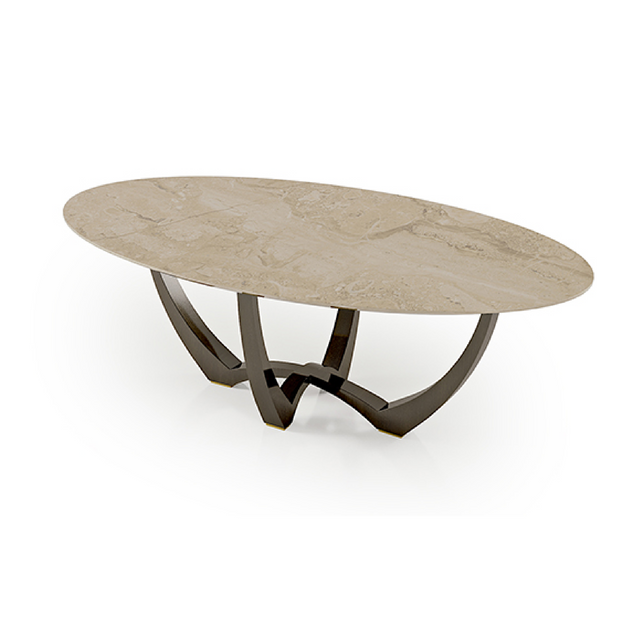 Intersecting Base Oval Dining Table | Bizzotto Italia Symphony | Italianfurniture.com