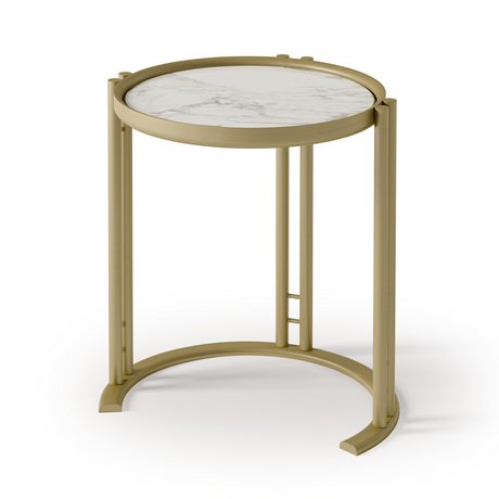 Stone Top Round Side Table | Bizzotto Italia Ikat | Italianfurniture.com