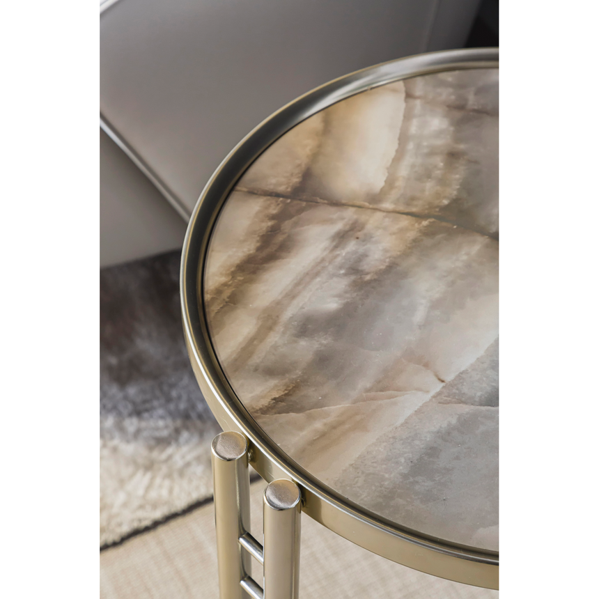Stone Top Round Side Table | Bizzotto Italia Ikat | Italianfurniture.com