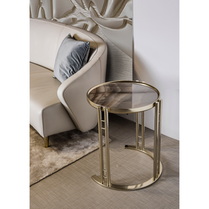 Stone Top Round Side Table | Bizzotto Italia Ikat | Italianfurniture.com
