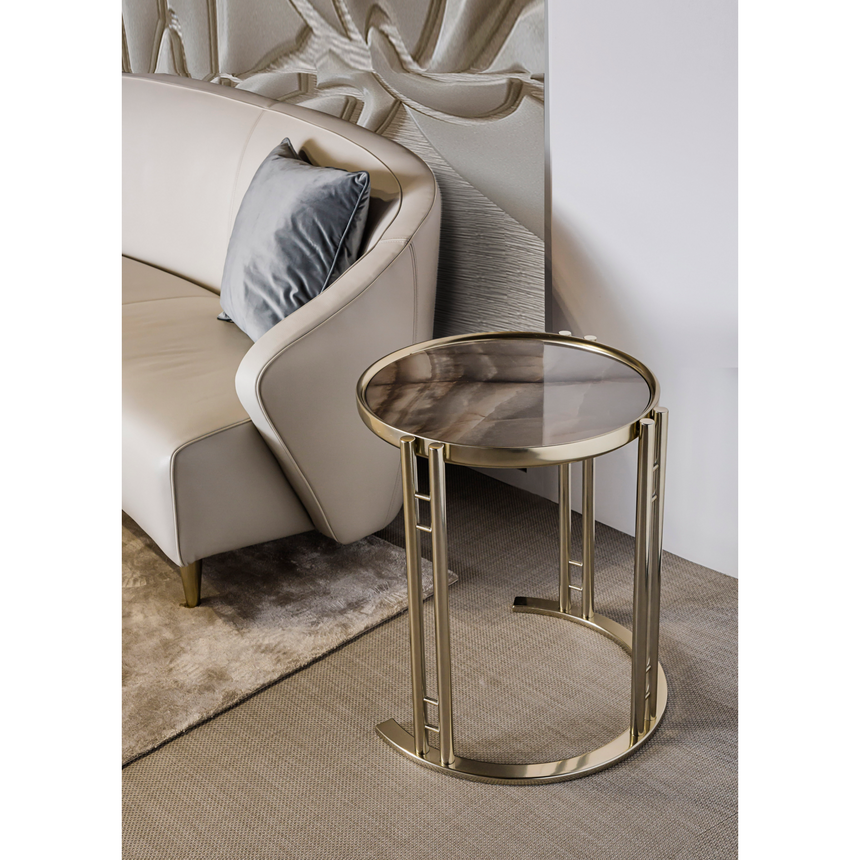 Stone Top Round Side Table | Bizzotto Italia Ikat | Italianfurniture.com
