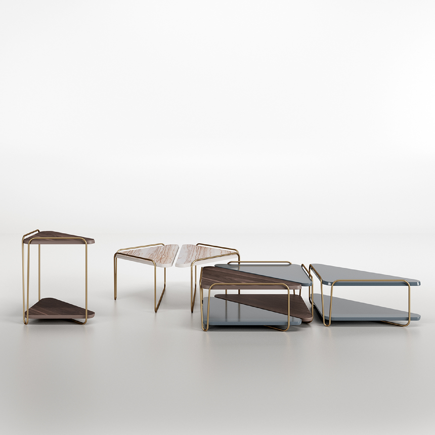 Triangular Undershelf Coffee Table | Bizzotto Italia Hanami | Italianfurniture.com