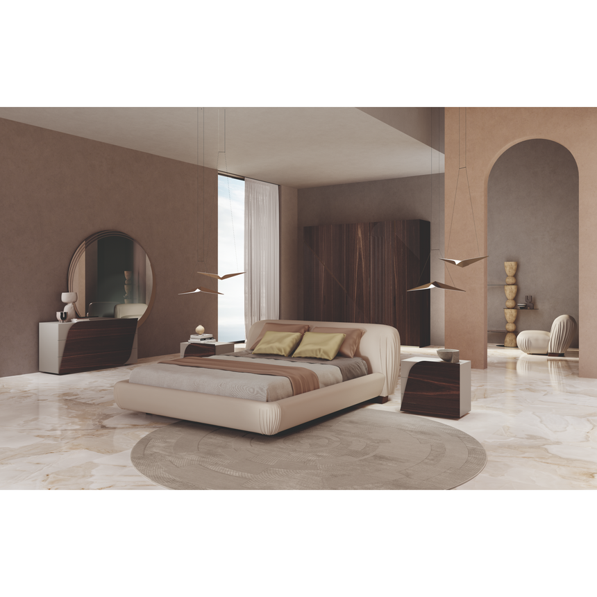Pleated Upholstery King Bed | Bizzotto Italia Grand Pliage | Italianfurniture.com