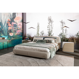 Pleated Upholstery King Bed | Bizzotto Italia Grand Pliage | Italianfurniture.com