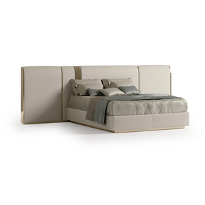 Metallic Insert Leather King Bed | Bizzotto Italia Ginko | Italianfurniture.com