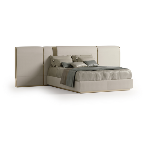 Metallic Insert Leather King Bed | Bizzotto Italia Ginko | Italianfurniture.com