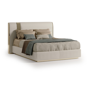 Metallic Insert Leather Bed | Bizzotto Italia Ginko | Italianfurniture.com