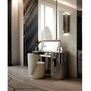Curved Frame Vanity Table | Bizzotto Italia Ikat | Italianfurniture.com