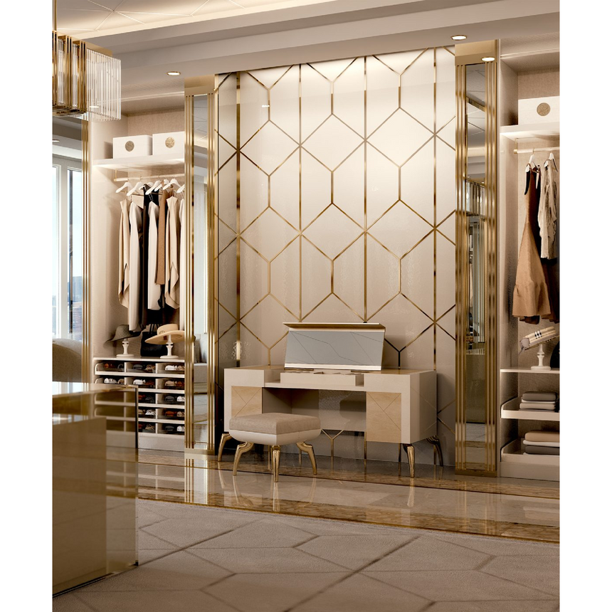 Geometric Patterned Vanity Mirror | Bizzotto Italia Symphony | Italianfurniture.com