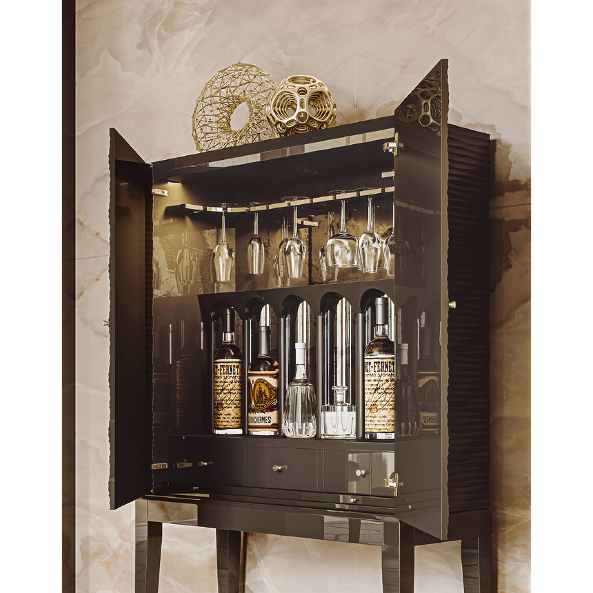 2-Door Zigzag Patterned Cabinet | Bizzotto Italia Maori | Italianfurniture.com