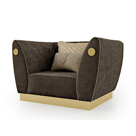 Metallic Base Lounge Armchair | Bizzotto Italia Symphony | Italianfurniture.com