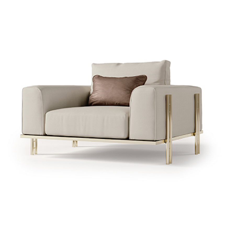 Metallic Leg Lounge Armchair | Bizzotto Italia Ikat | Italianfurniture.com