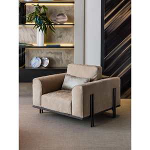 Metallic Leg Lounge Armchair | Bizzotto Italia Ikat | Italianfurniture.com