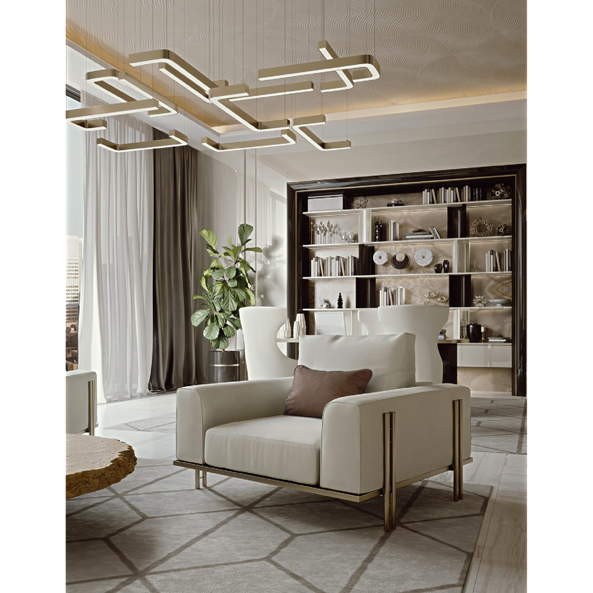 Metallic Leg Lounge Armchair | Bizzotto Italia Ikat | Italianfurniture.com