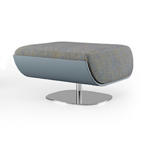 Chrome Base Swivel Pouf | Bizzotto Italia Plume