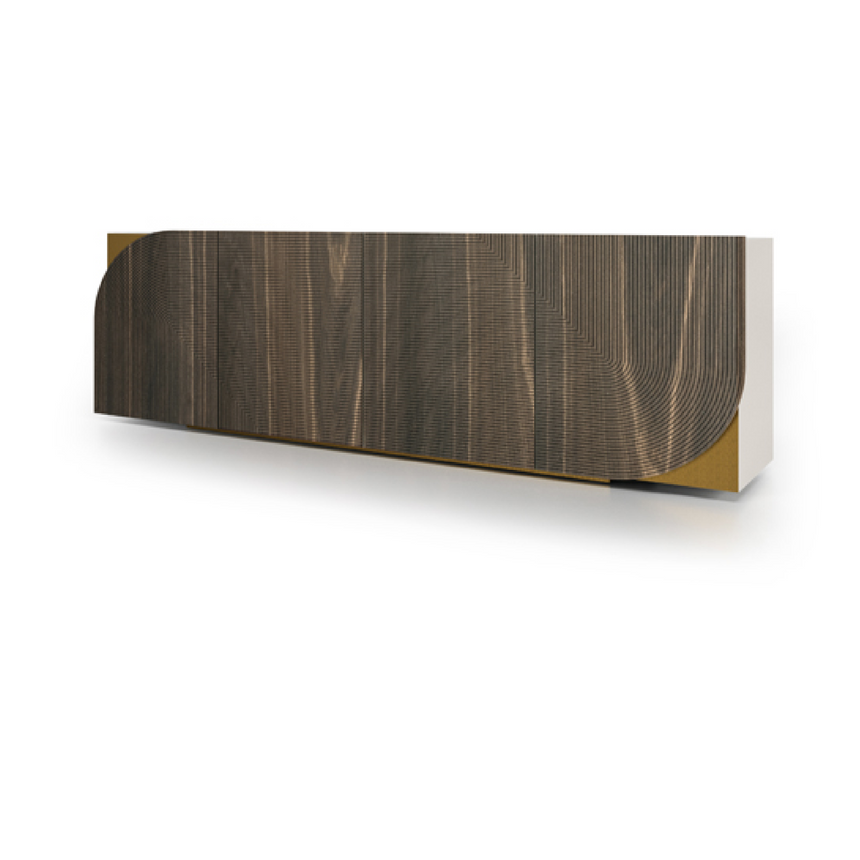 Cream Engraved 4-Door Sideboard | Bizzotto Italia Drop | Italianfurniture.com