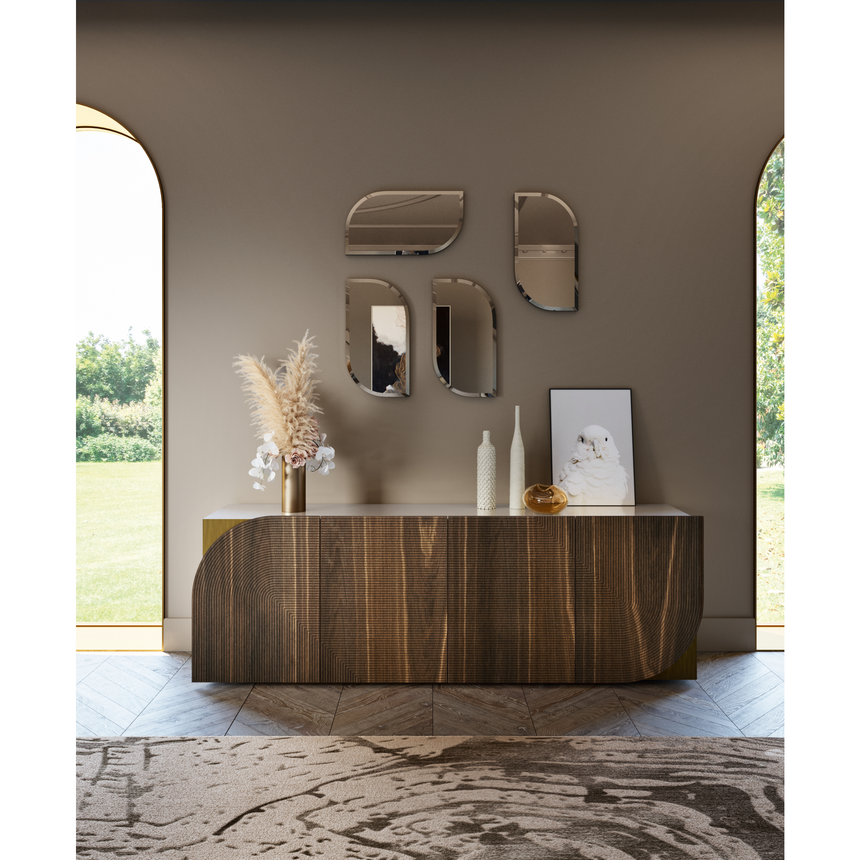 Engraved 4-Door Sideboard | Bizzotto Italia Drop | Italianfurniture.com
