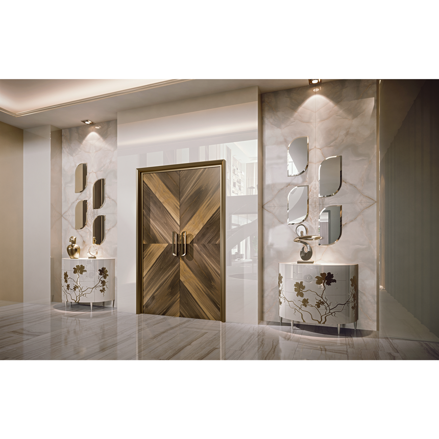 Gold Floral Design Sideboard | Bizzotto Italia Iris | Italianfurniture.com