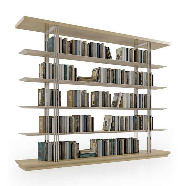 Glass Linear Open Bookcase | Bizzotto Italia Infinity | Italianfurniture.com