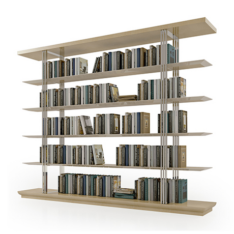 Glass Linear Open Bookcase | Bizzotto Italia Infinity | Italianfurniture.com