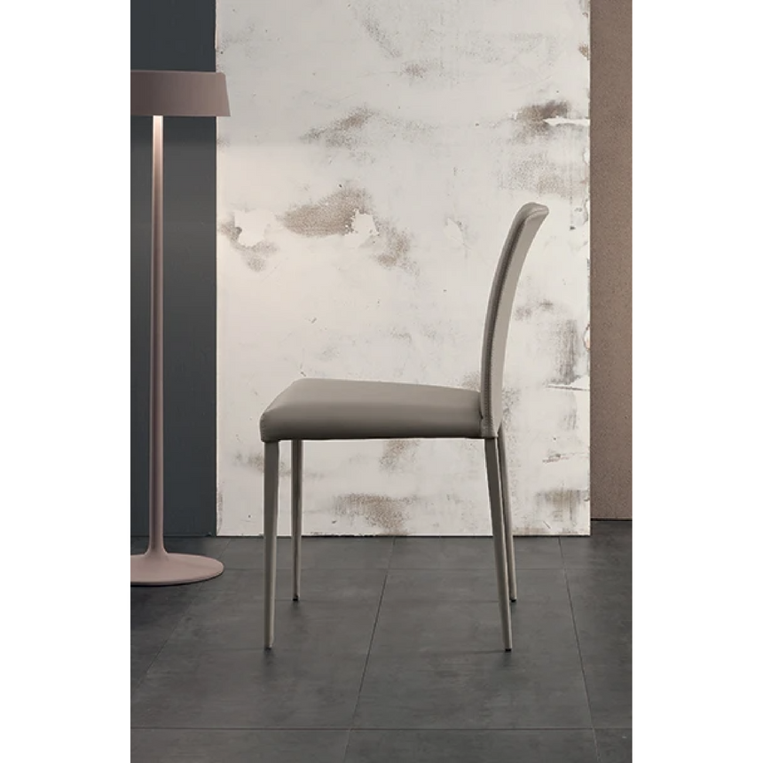 Steel Leg Leather Dining Chair | Bonaldo Deli | Italianfurniture.com