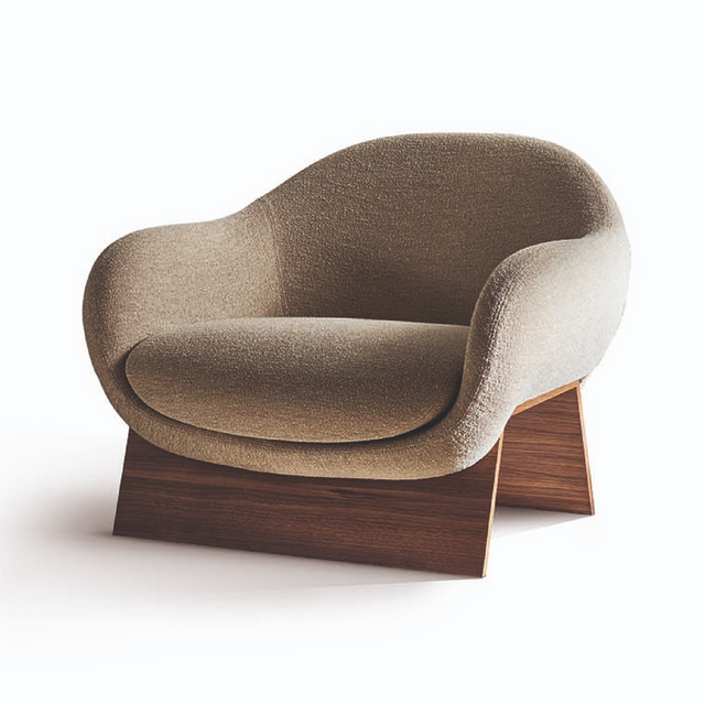 Wooden Bridge Base Lounge Chair | Bonaldo Boolean | Italianfurniture.com