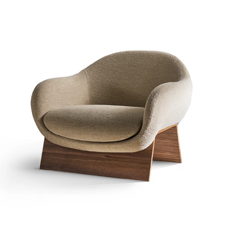 Wooden Bridge Base Lounge Chair | Bonaldo Boolean | Italianfurniture.com