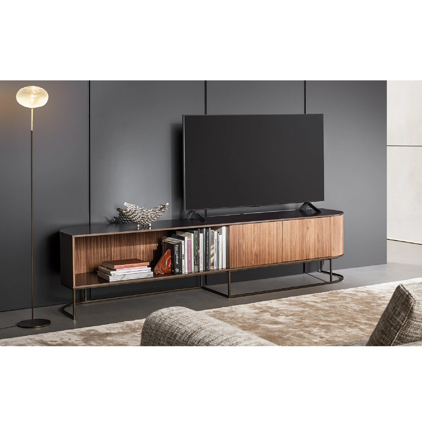 Wavy Wooden Lighted TV Stand | Bonaldo Dune | Italianfurniture.com