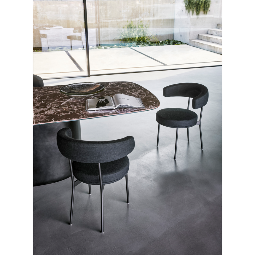 Round Seat Padded Dining Chair | Bonaldo Neuilly | Italianfurniture.com