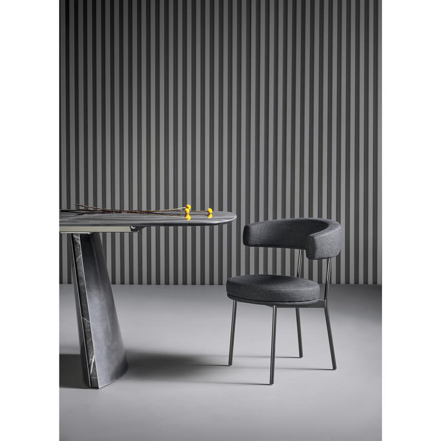 Round Seat Padded Dining Chair | Bonaldo Neuilly | Italianfurniture.com