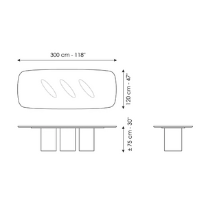 Three-Legged Ceramic Dining Table | Bonaldo Louver | Italianfurniture.com