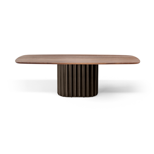 Fluted Pedestal Wood Console Table | Bonaldo Dorian | Italianfurniture.com