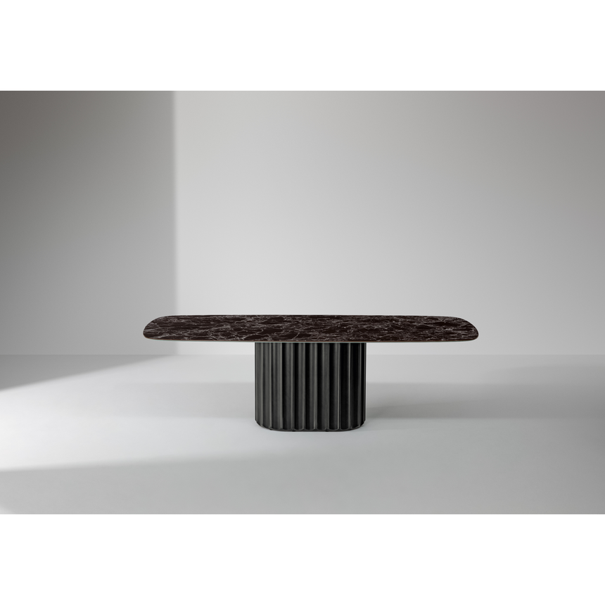 Fluted Pedestal Wood Console Table | Bonaldo Dorian | Italianfurniture.com