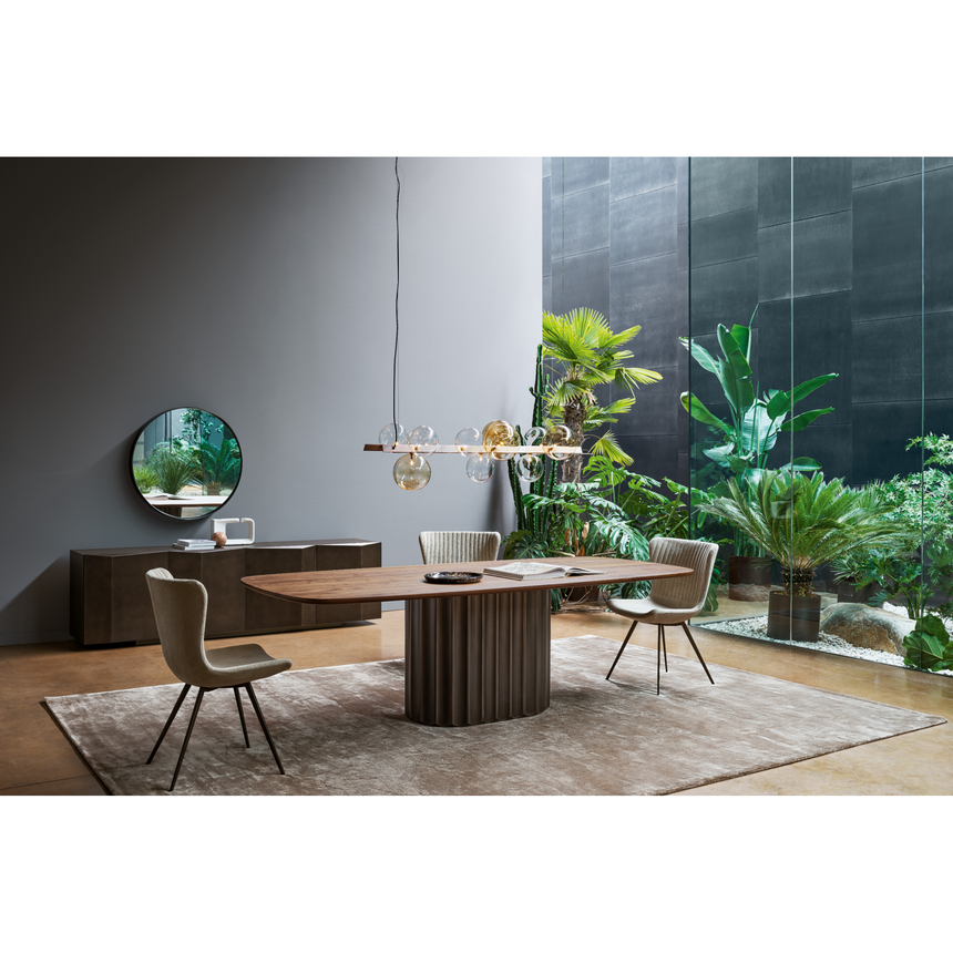 Fluted Pedestal Wood Console Table | Bonaldo Dorian | Italianfurniture.com