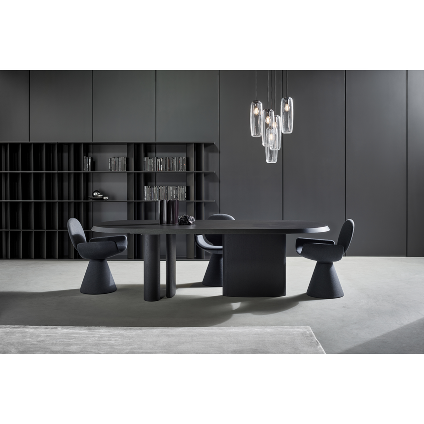 Asymmetrical Black Dining Table | Bonaldo Padiglioni | Italianfurniture.com