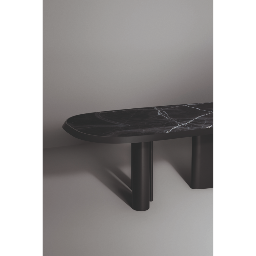 Asymmetrical Metal Base Dining Table | Bonaldo Padiglioni | Italianfurniture.com