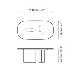 Asymmetrical Metal Base Dining Table | Bonaldo Padiglioni | Italianfurniture.com