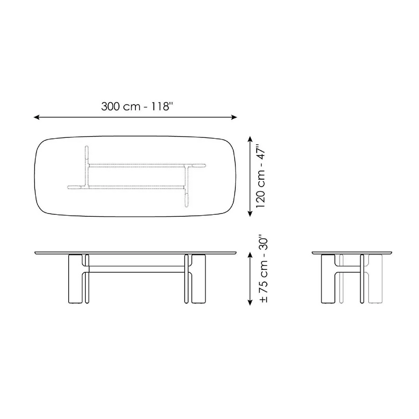 Glossy Ceramic Modern Dining Table | Bonaldo Hippos | ItalianFurniture.com