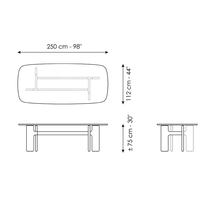 Glossy Ceramic Modern Dining Table | Bonaldo Hippos | ItalianFurniture.com