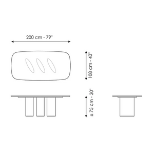 Three-Legged Ceramic Dining Table | Bonaldo Louver | Italianfurniture.com