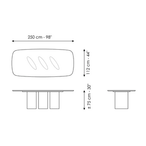 Three-Legged Ceramic Dining Table | Bonaldo Louver | Italianfurniture.com