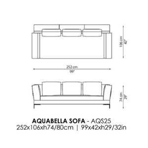 Splayed Arm Sofa | Casa Casati Aquabella | Italianfurniture.com