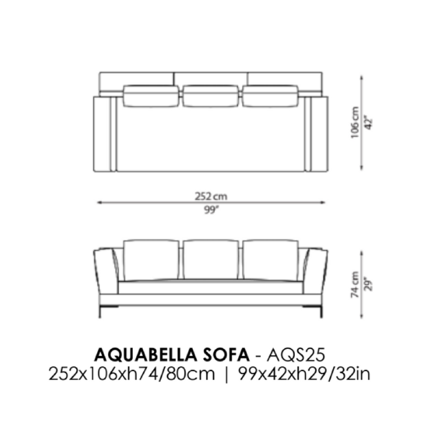 Splayed Arm Sofa | Casa Casati Aquabella | Italianfurniture.com