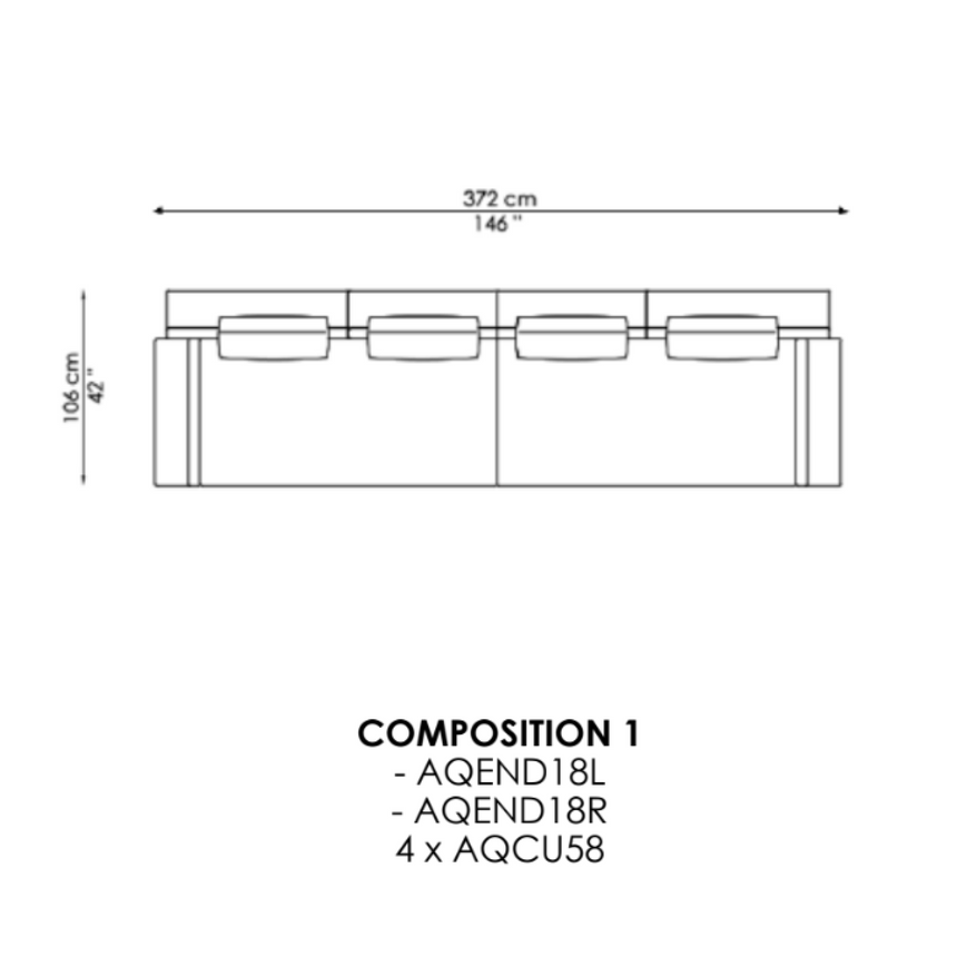 Aquabella Sofa Composition | Italianfurniture.com