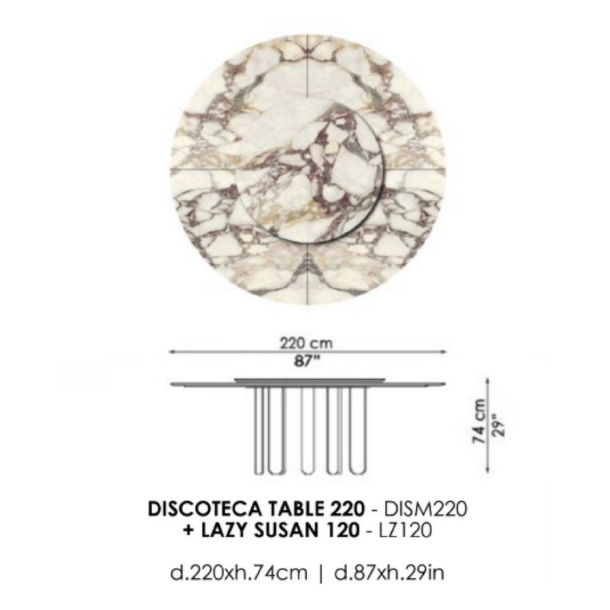 Marble Coffee Table With Lazy Susan | Casa Casati Discoteca