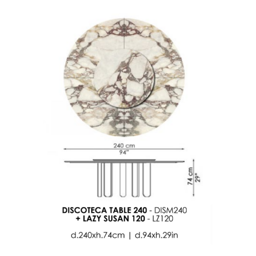 Marble Coffee Table With Lazy Susan | Casa Casati Discoteca