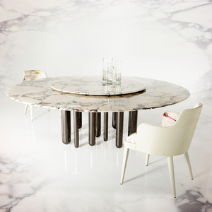 Marble Coffee Table With Lazy Susan | Casa Casati Discoteca | Italianfurniture.com